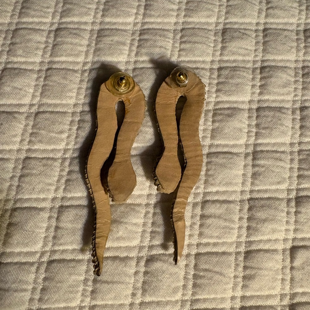 Very rare vintage hand beaded snake earrings - Picture 4 of 8